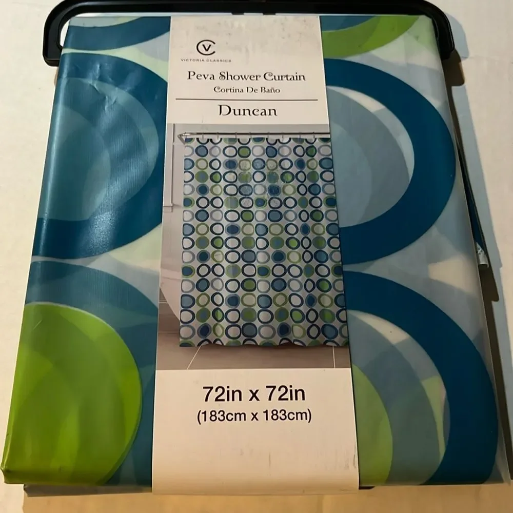 Blue Circle PEVA Shower Curtains NEW